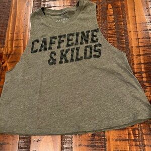 Caffeine & Kilos cropped tank